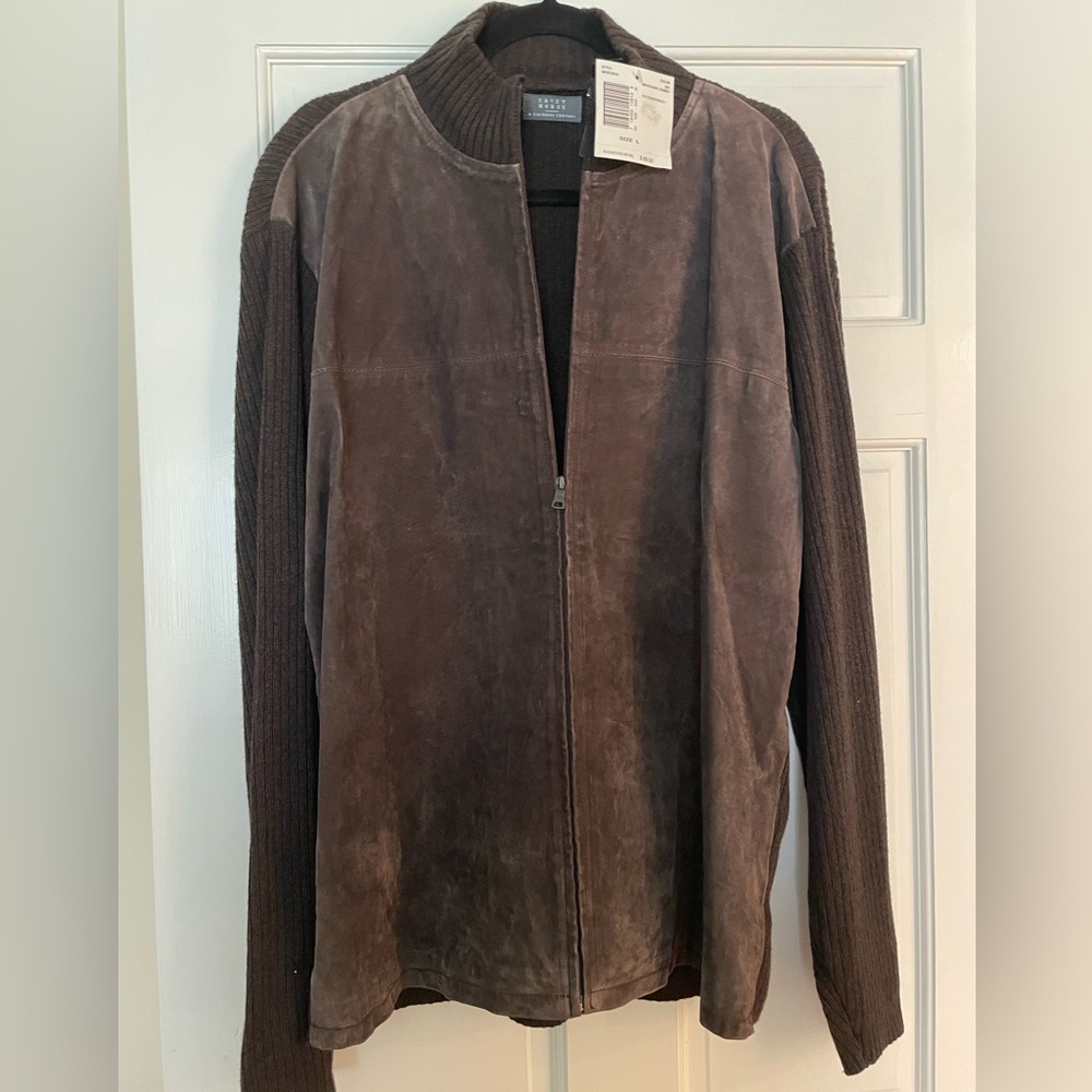 NWT: Men’s Suede-front Sweater Jacket